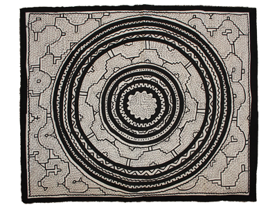 Manto original shipibo pintado a mano Loreto Peru 65*79cm