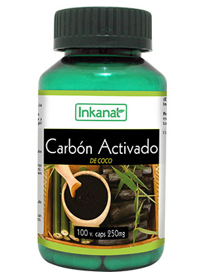 Carbón activado en cápsulas 100 x 250 mg